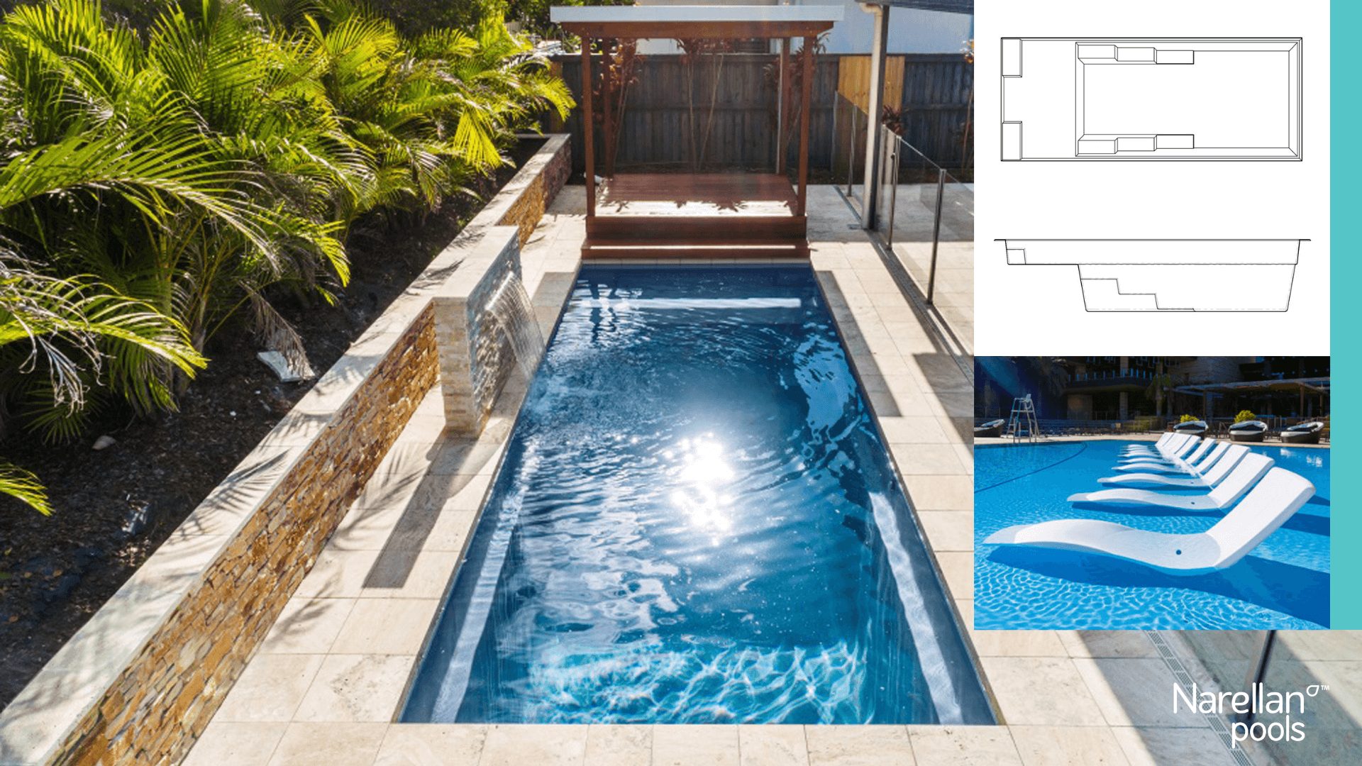 Nirvana piscine creusée fibre de verre Narellan par Ladouceur Paysagiste